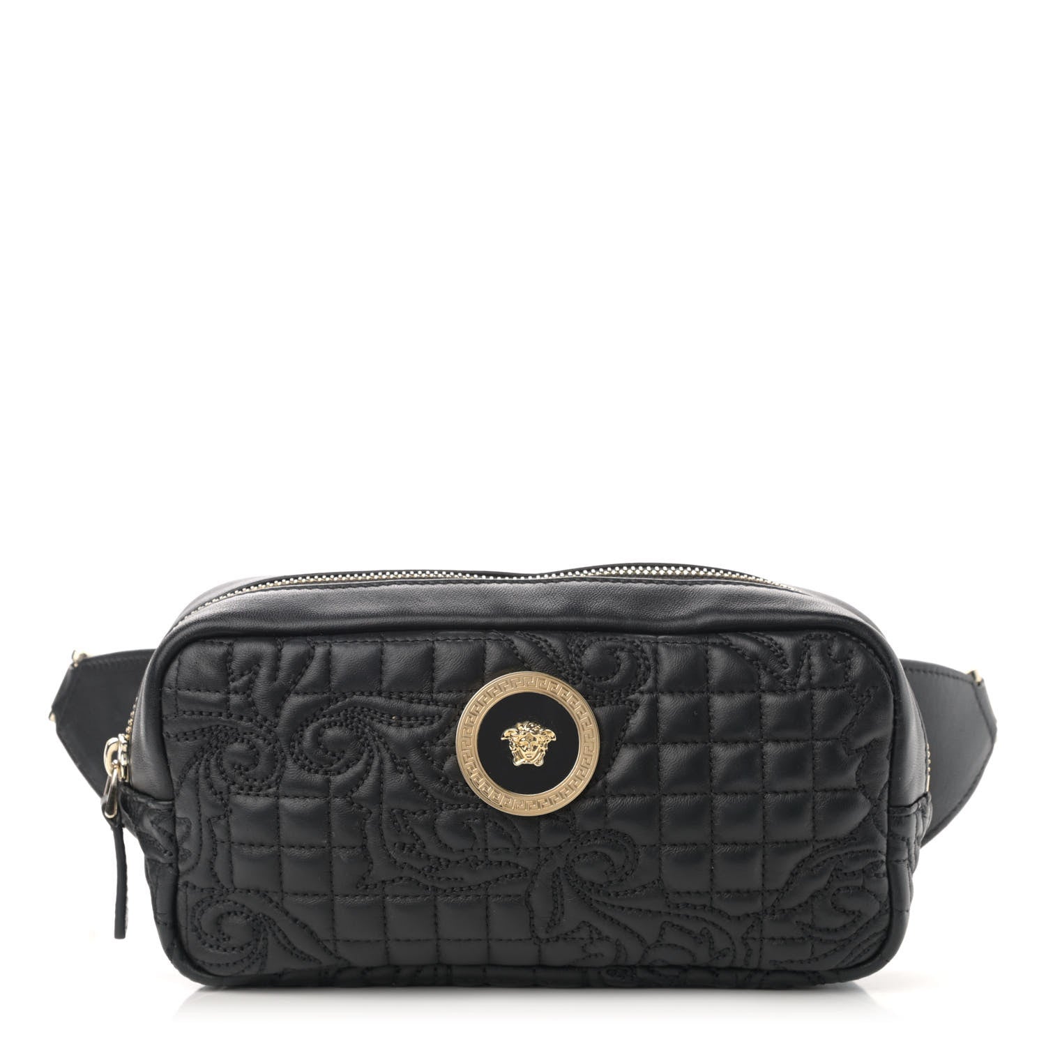 Versace Nappa Barocco Quilted Vanitas Medea Belt Bag Black 1 of 9