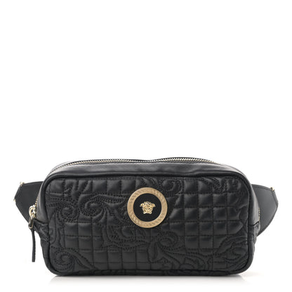 Versace Nappa Barocco Quilted Vanitas Medea Belt Bag Black 1 of 9
