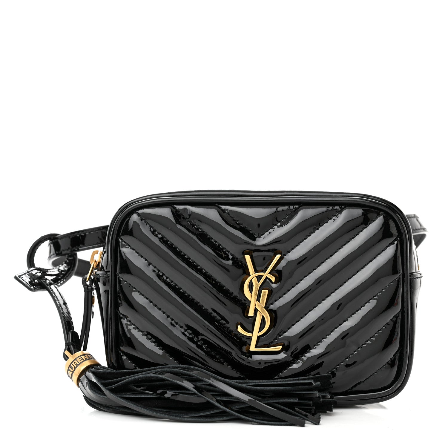 Saint Laurent Patent Matelasse Monogram Lou Belt Bag Black 1 of 12