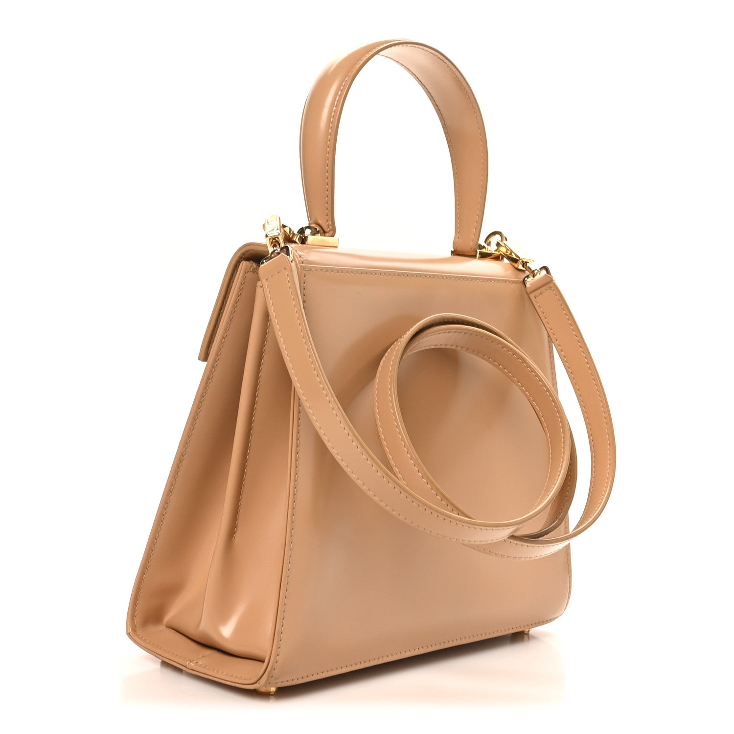 Salvatore Ferragamo Brushed Off Calfskin Small Iconic Top Handle