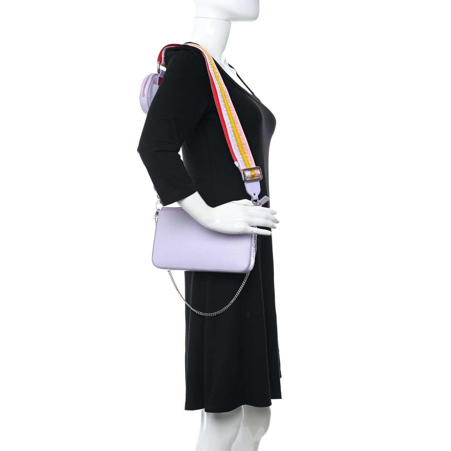 Christian Louboutin Calfskin Empire Loubila Pouch on Chain Lilac Smoke Rosy 2 of 9