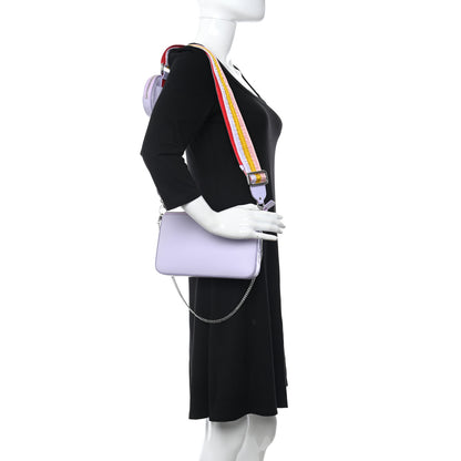 Christian Louboutin Calfskin Empire Loubila Pouch on Chain Lilac Smoke Rosy 2 of 9