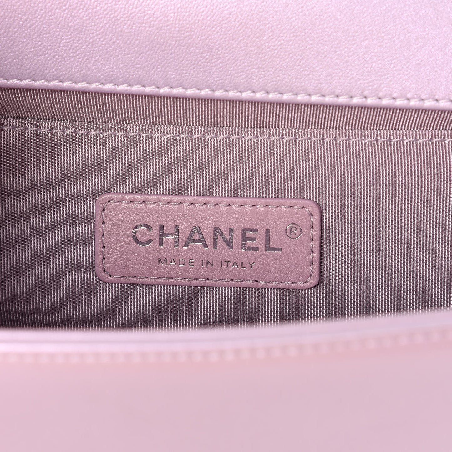 Metallic Lambskin Chevron Quilted Medium Boy Flap Pink