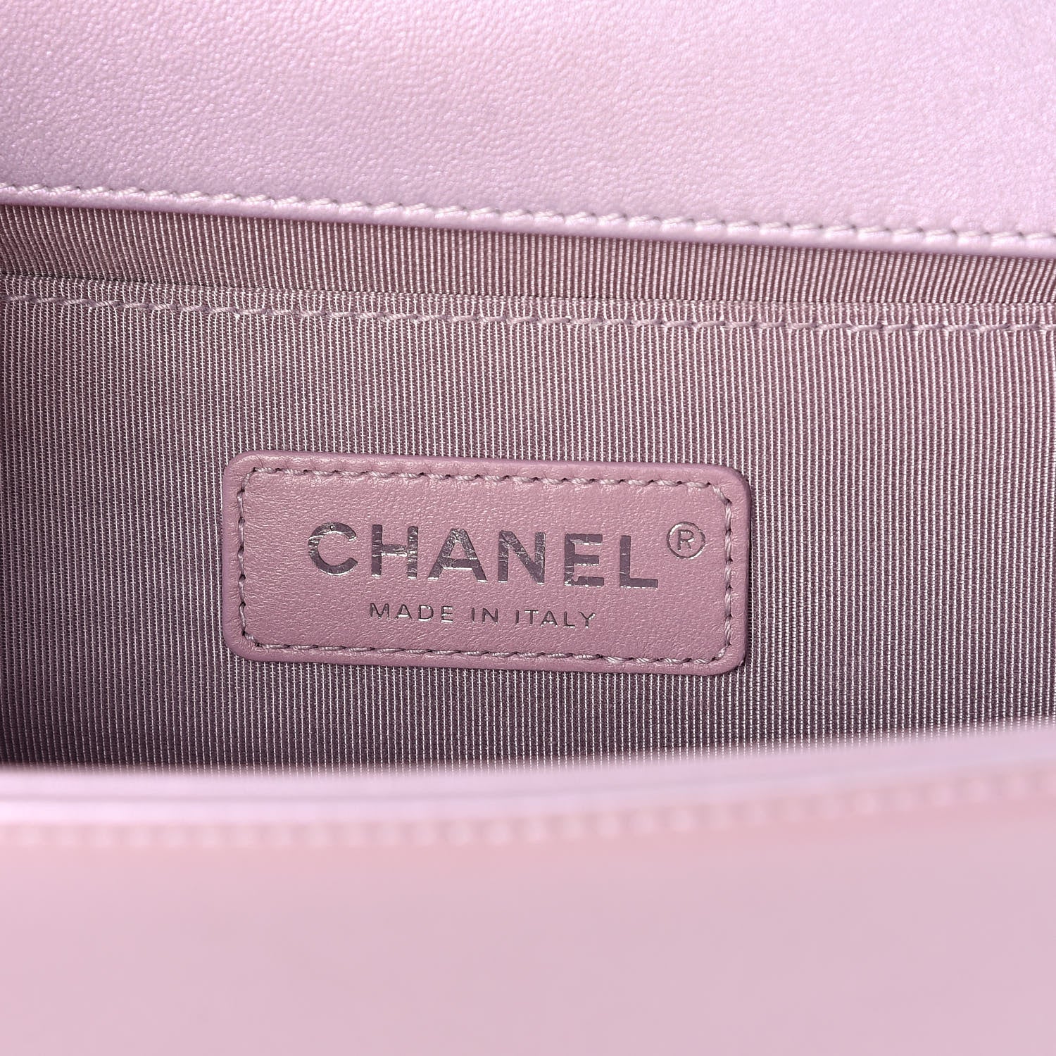 Chanel Metallic Lambskin Chevron Quilted Medium Boy Flap Pink 6 of 13