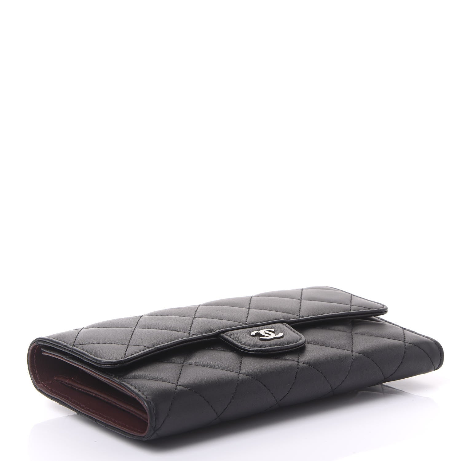 Chanel Lambskin Quilted Large Flap Wallet Black 4 of 11