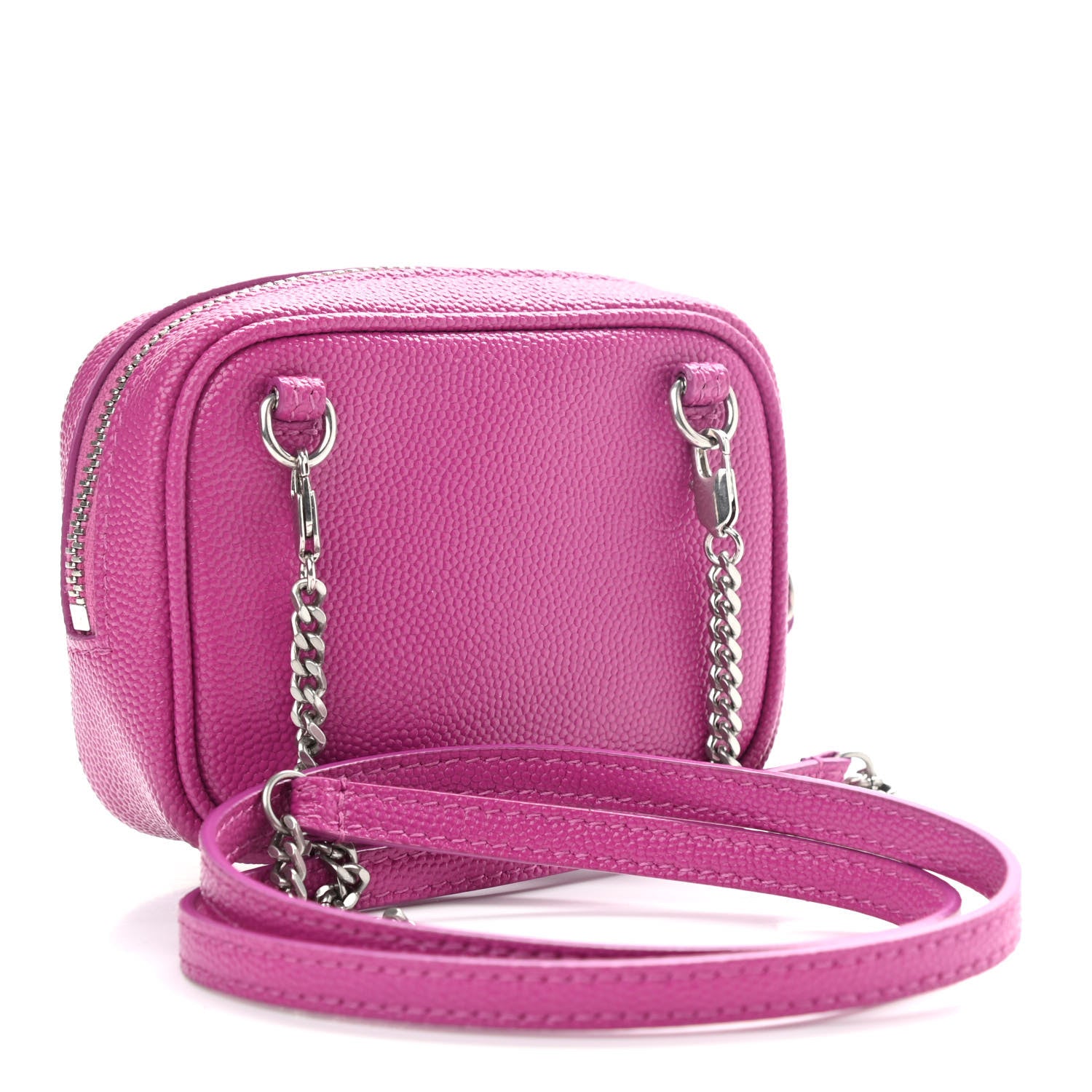 Saint Laurent Grain De Poudre Matelasse Monogram Baby Lou Camera Bag Electric Fuxia 3 of 9