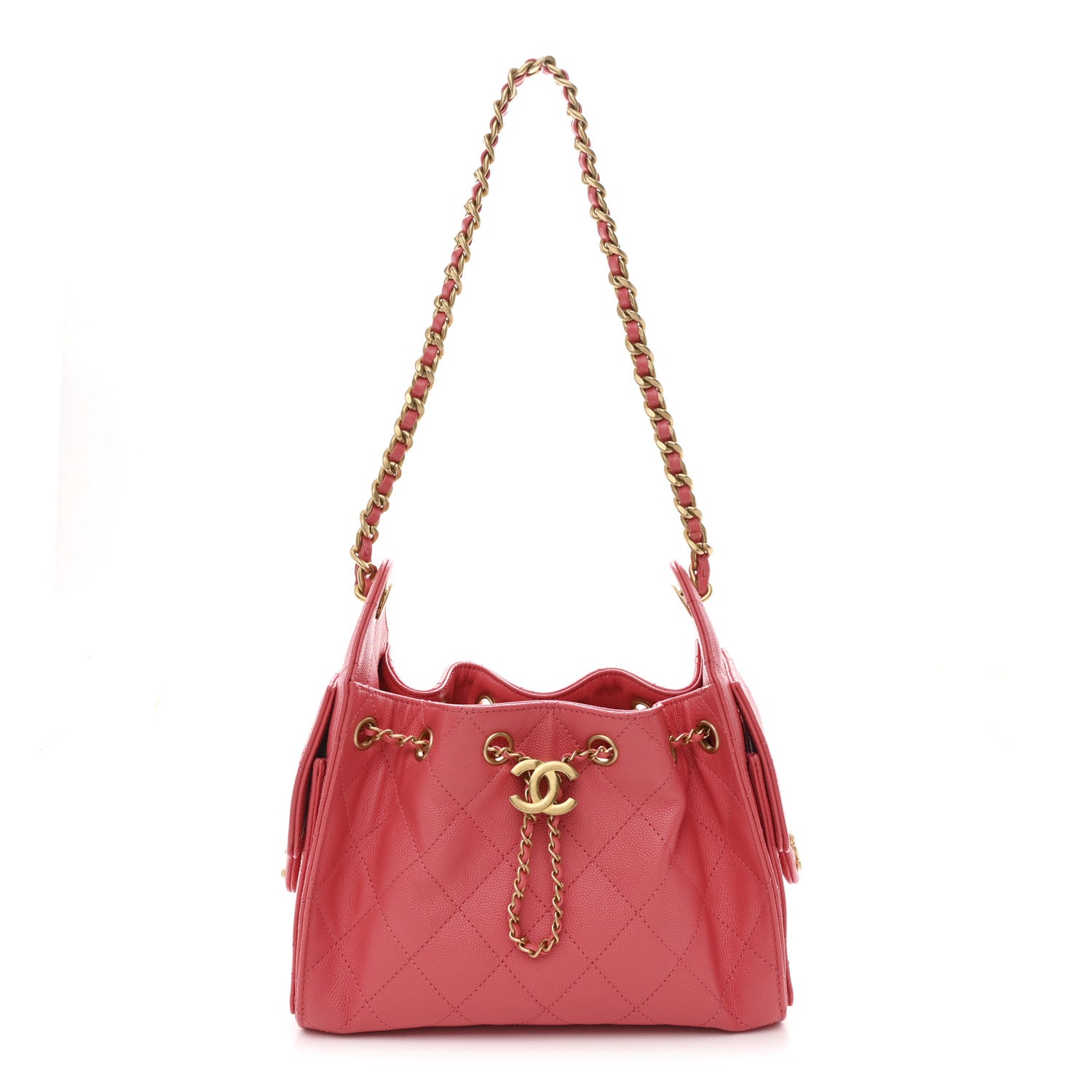 Chanel Caviar Quilted Mini Chanel 25 Handbag Coral 1 of 10