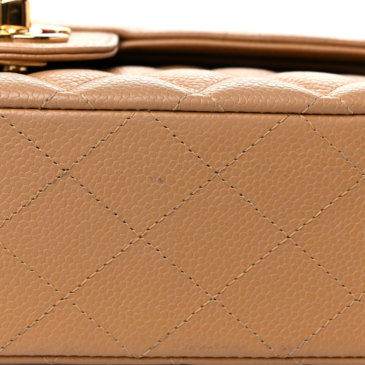 Chanel Caviar Quilted Medium Double Flap Beige 13 of 14