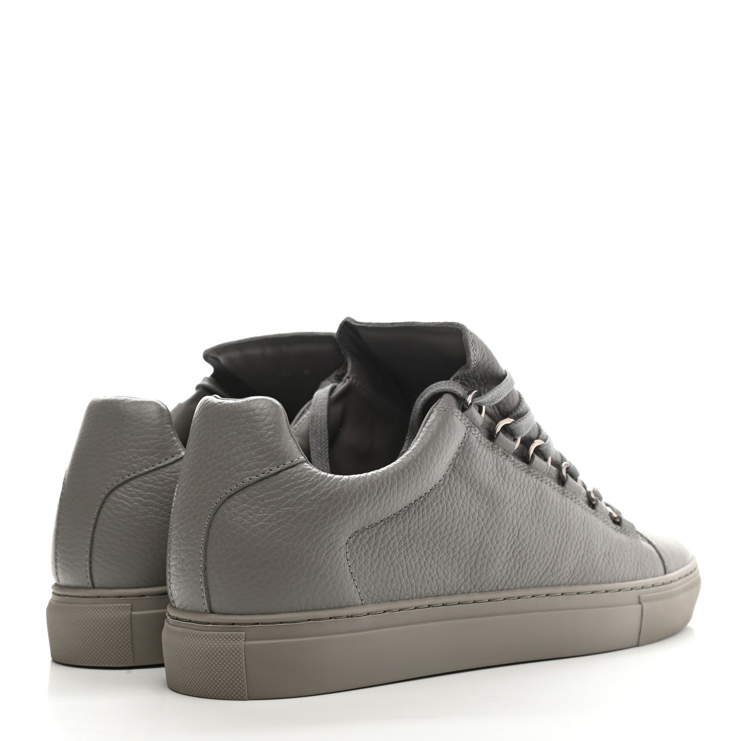 Grained Matte Calfskin Mens Low Top Sneakers 41 Gris Pyrite