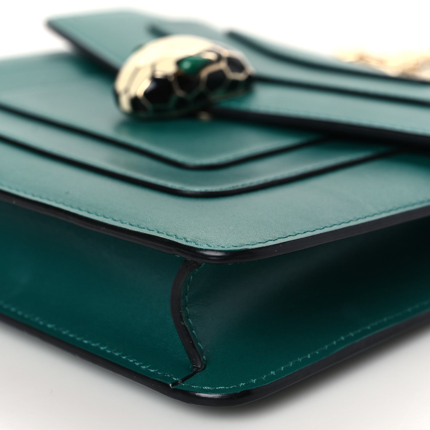 Bulgari Calfskin Small Serpenti Forever Snake Strap Crossbody Bag Emerald Green 8 of 8