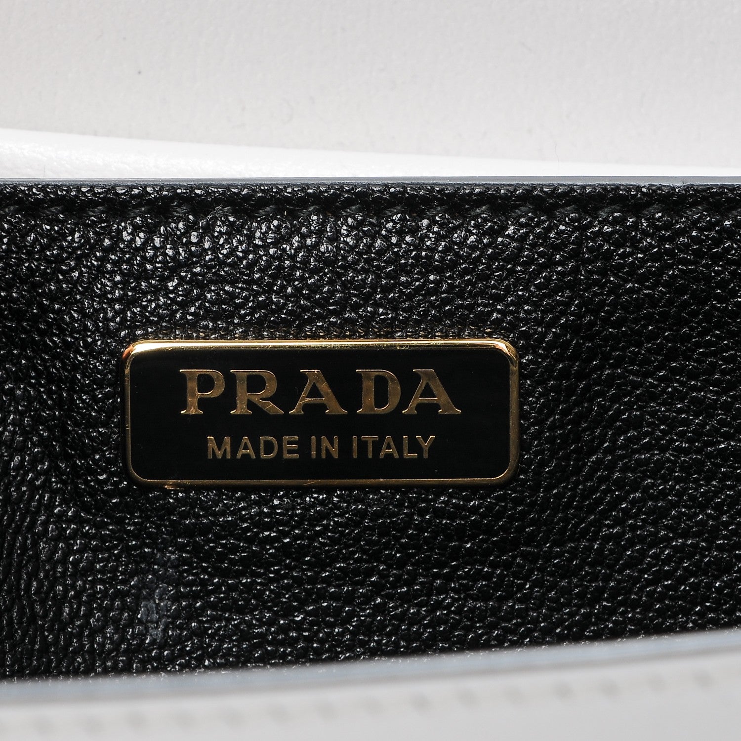 Prada Calfskin Embroidered Cahier Bag White Black 6 of 6