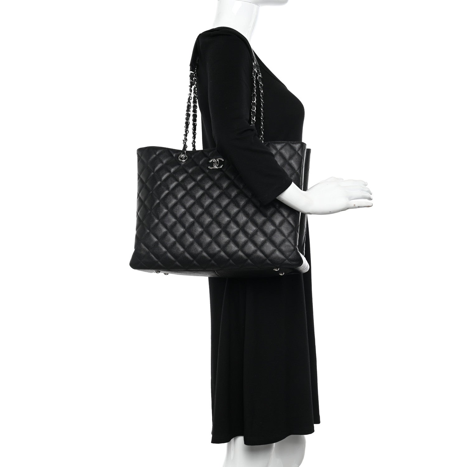 Chanel Caviar Quilted Large Shopping Tote Black 2 of 10