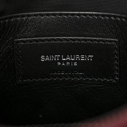 Saint Laurent Sheepskin Matelasse Chevron Monogram Medium College Bag Rouge Legion 6 of 11