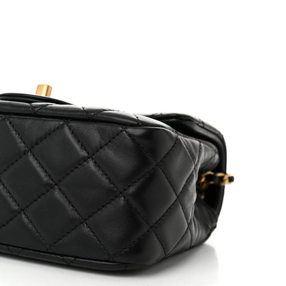 Chanel Lambskin Quilted Mini Pearl Crush Flap Black 10 of 10