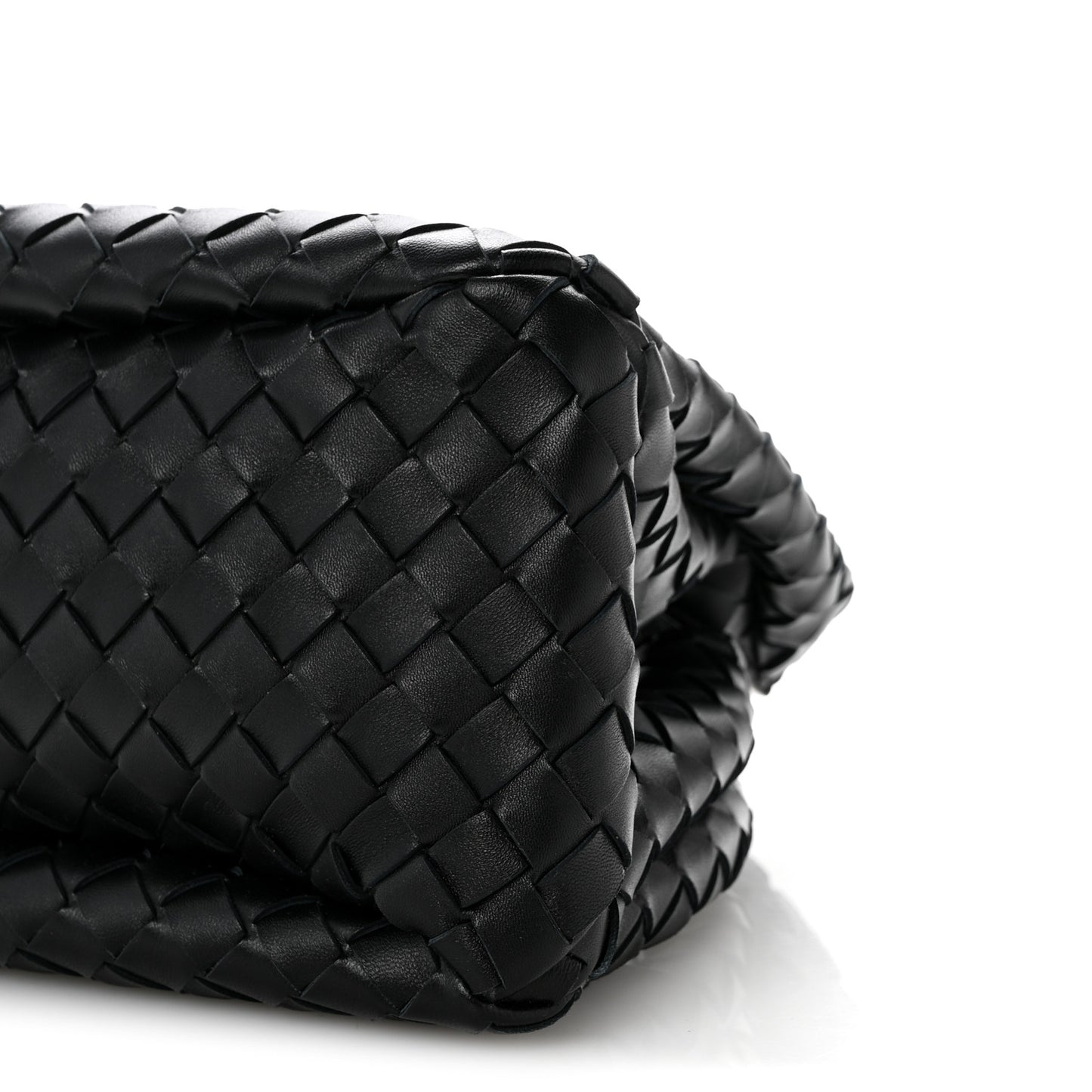 Nappa Intrecciato Small Campana Shoulder Bag Black