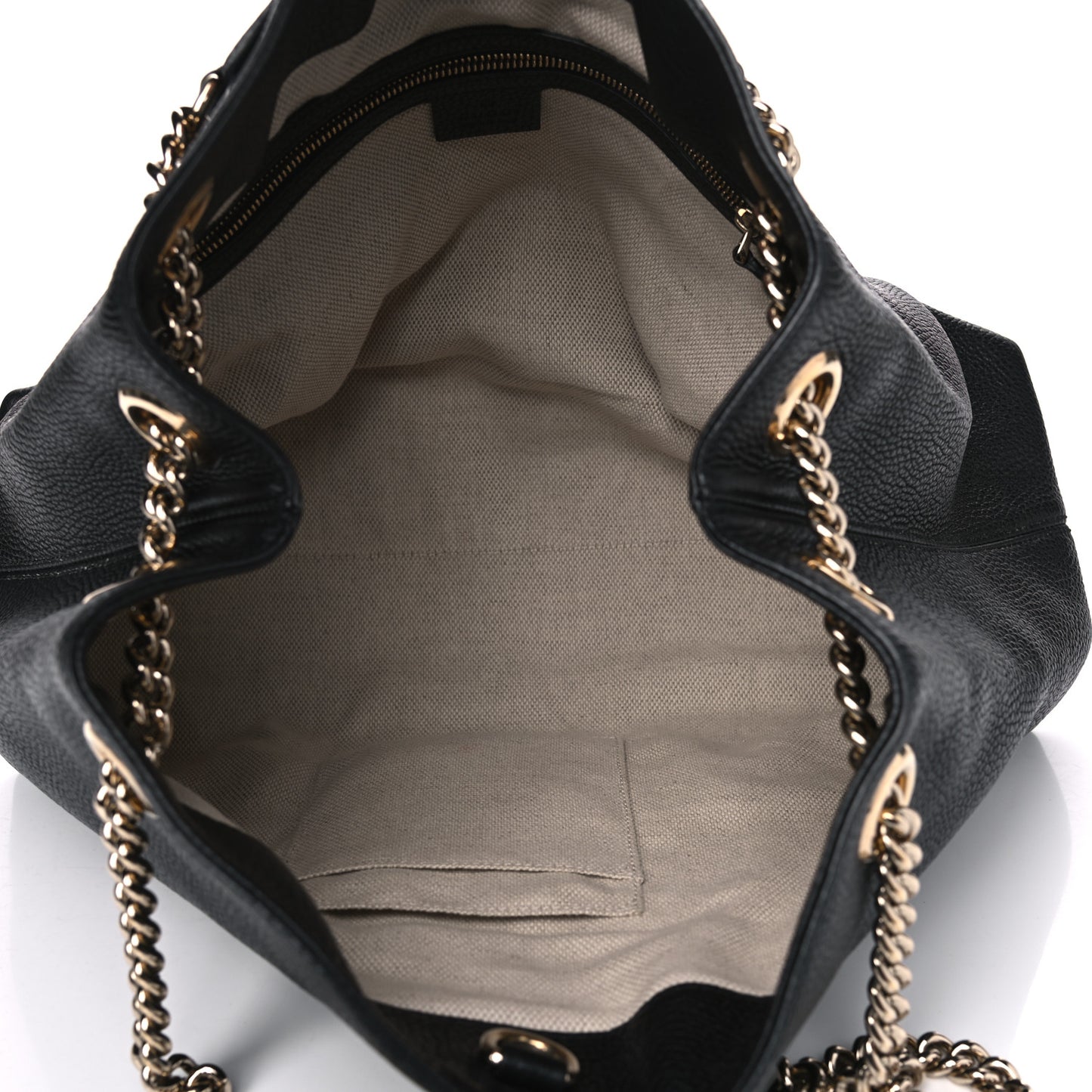 Pebbled Calfskin Medium Soho Chain Shoulder Bag Black