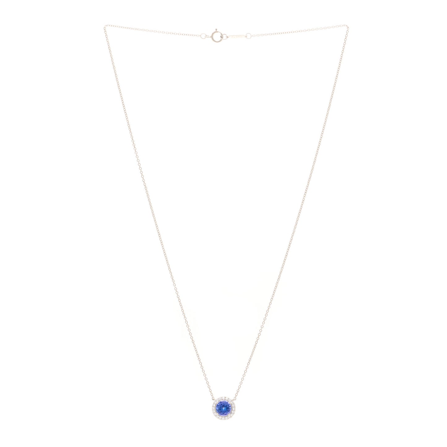 Platinum Diamond Tanzanite Soleste Pendant Necklace