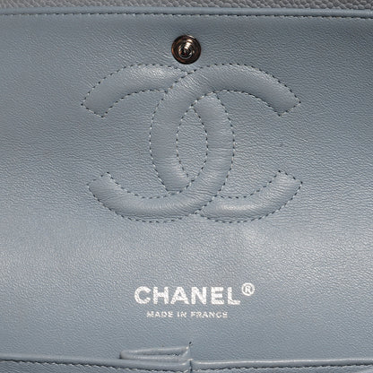 Chanel Iridescent Caviar Medium Double Flap Light Grey 7 of 9