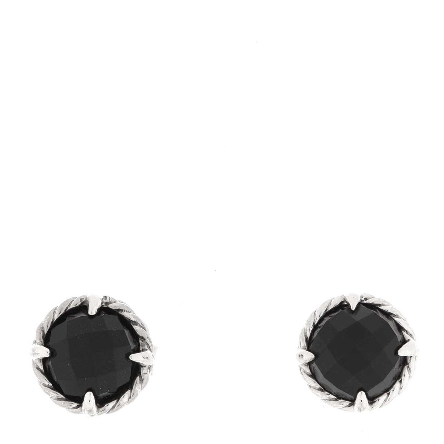 Sterling Silver Black Onyx 10mm Chatelaine Earrings