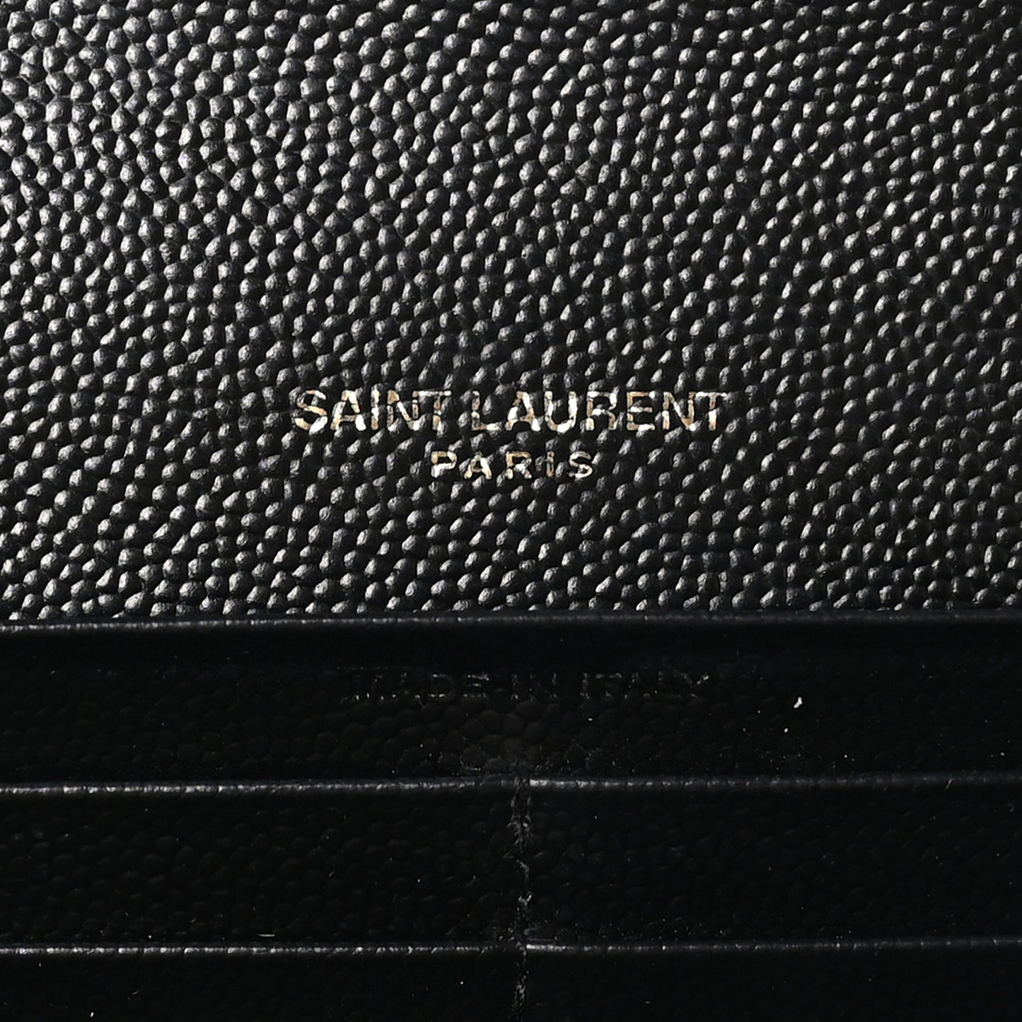 Grain De Poudre Matelasse Chevron Monogram Flap Wallet Black