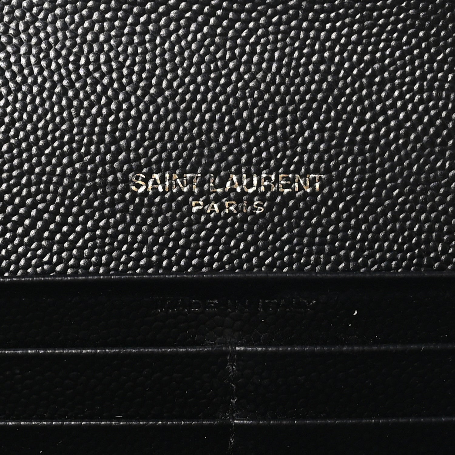 Saint Laurent Grain De Poudre Matelasse Chevron Monogram Flap Wallet Black 6 of 7