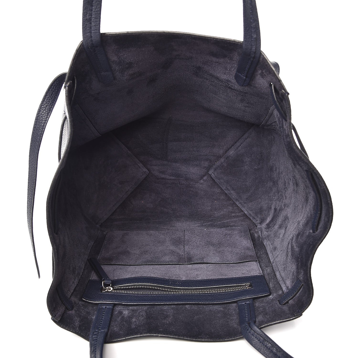Celine Soft Grained Calfskin Small Belt Cabas Phantom Navy 5 of 9
