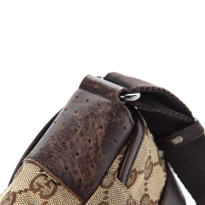 Gucci Monogram Small Double Buckle Flap Messenger Bag Beige Dark Brown 8 of 13