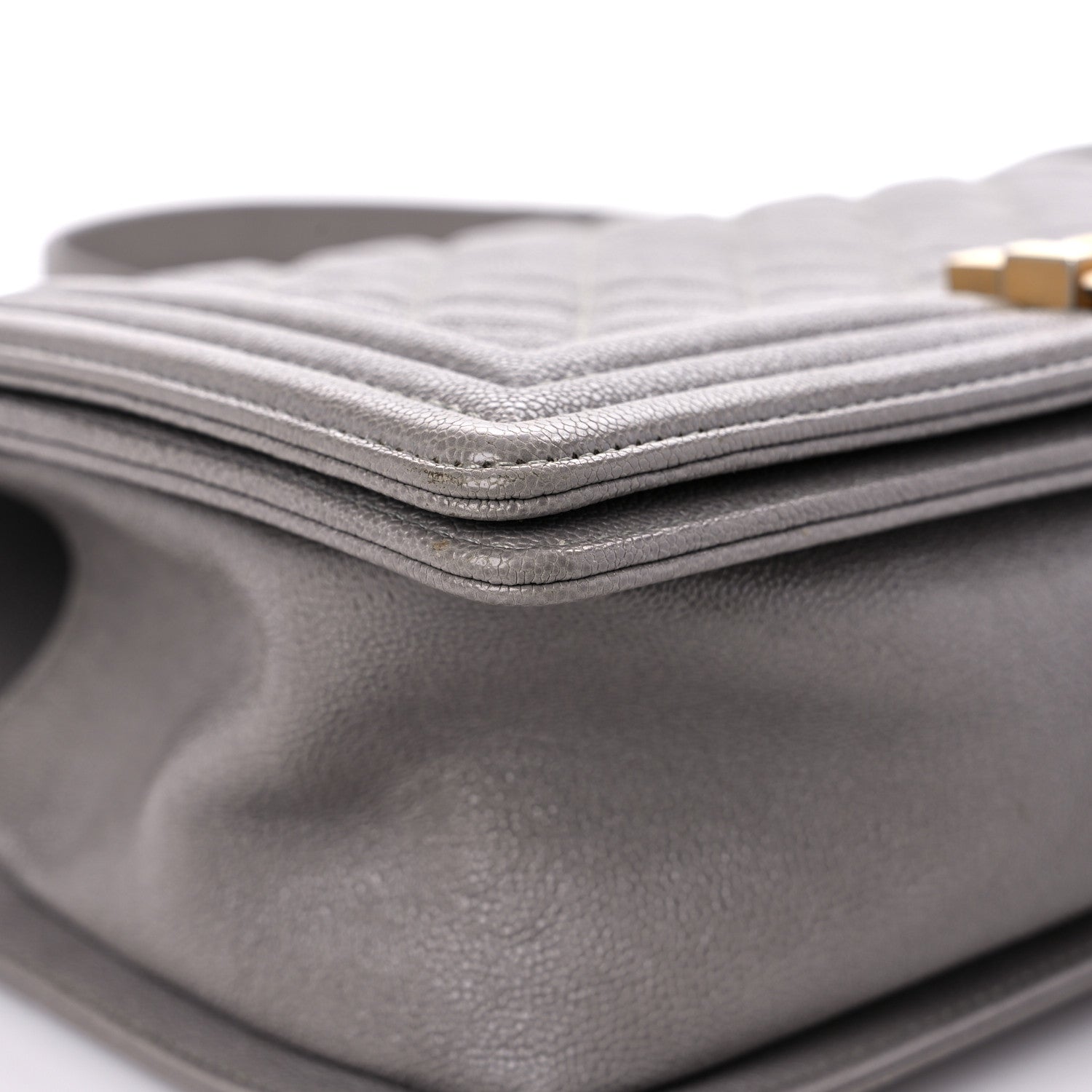 Chanel Caviar Quilted Medium Boy Flap Dark Beige 8 of 14