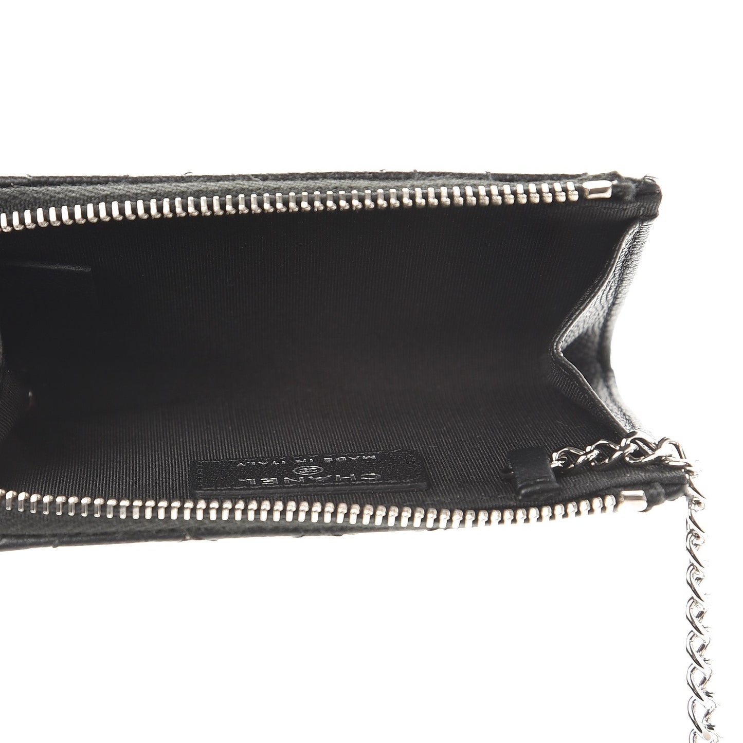Caviar Camellia Quilted Key Holder Case Black