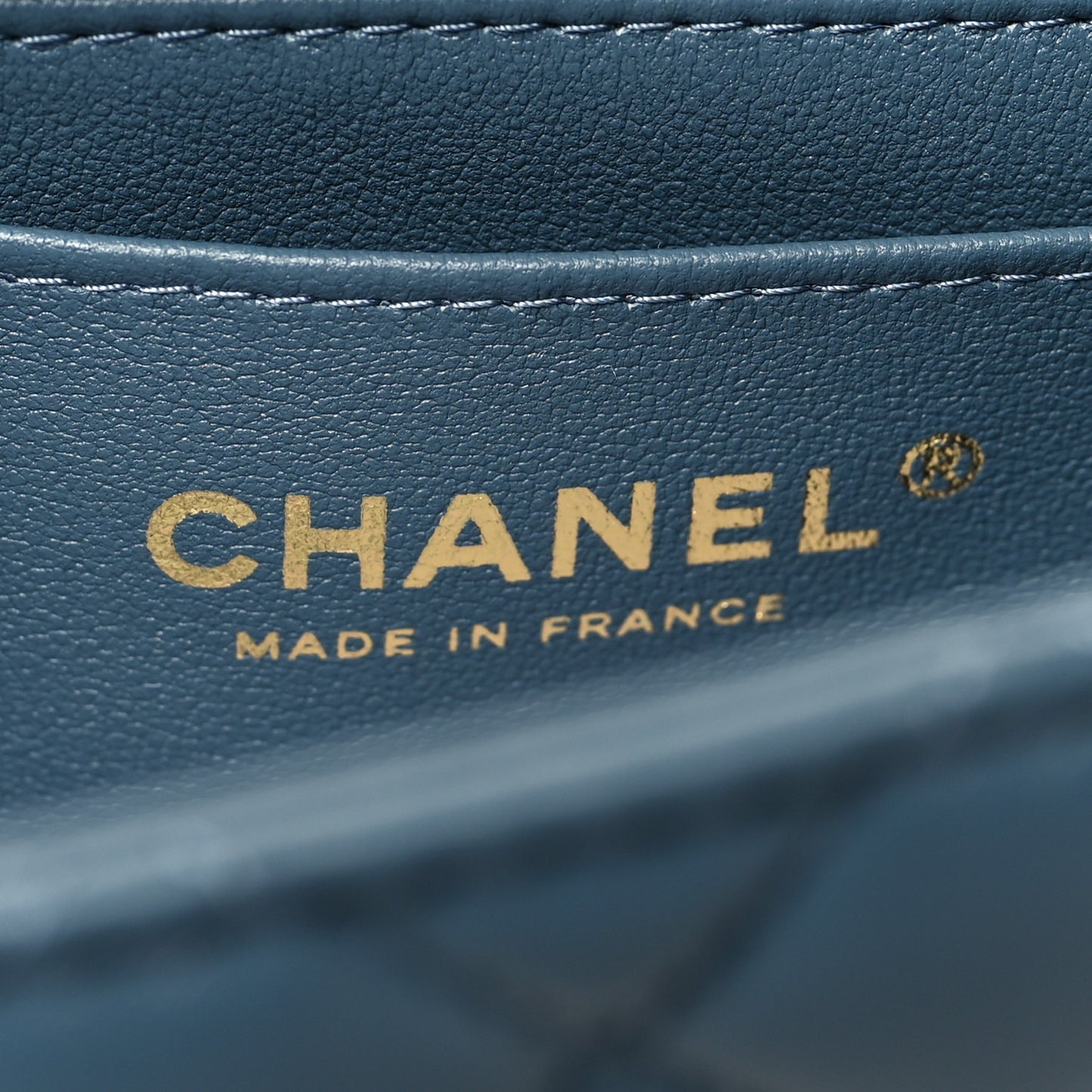 Lambskin Quilted Mini Top Handle Rectangular Flap Blue
