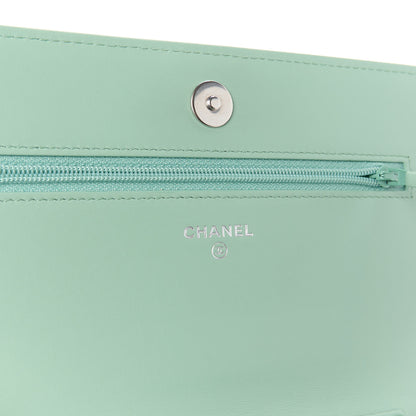 Chanel Caviar Quilted Boy Wallet On Chain WOC Light Gren 6 of 12
