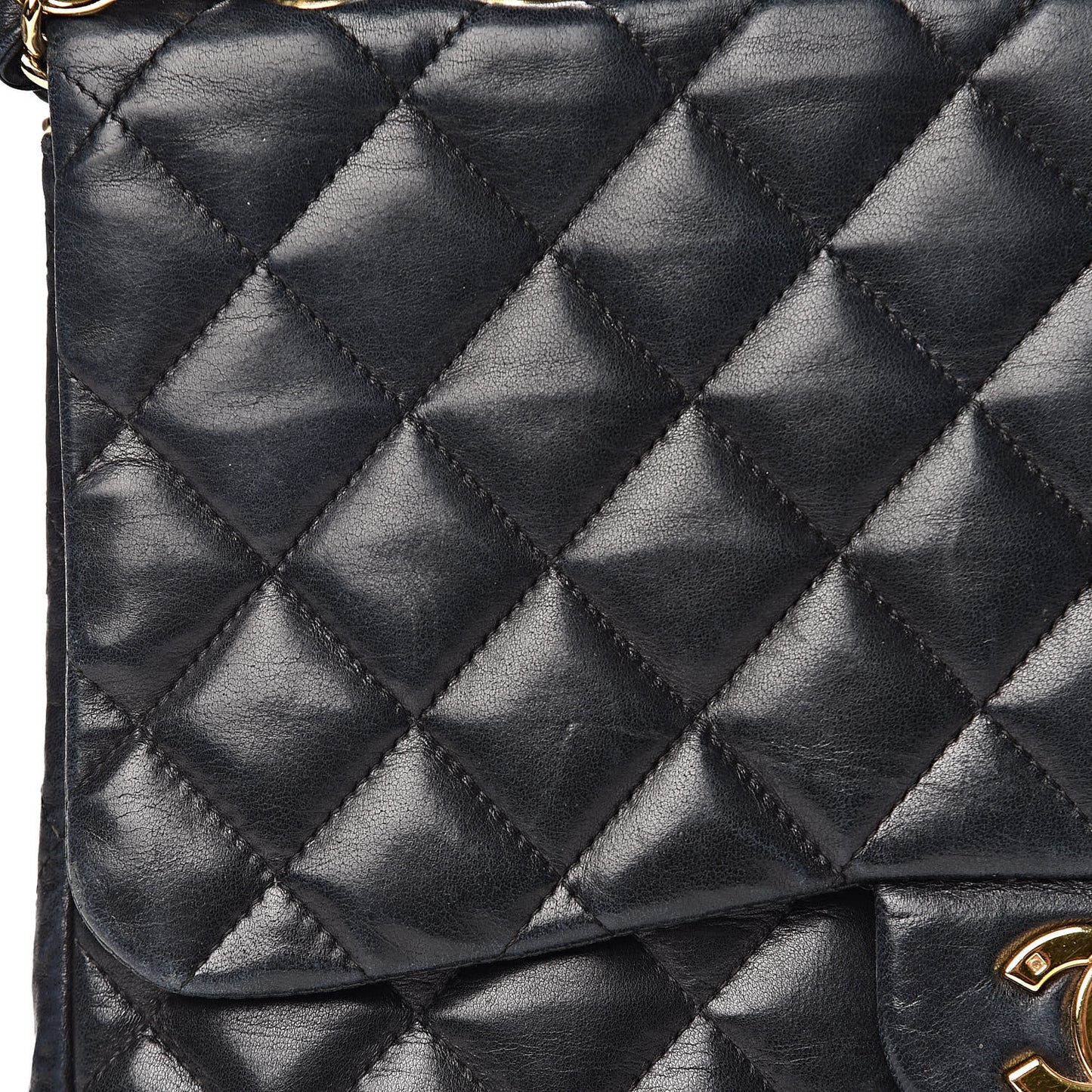 Lambskin Quilted Jumbo Single Flap Black