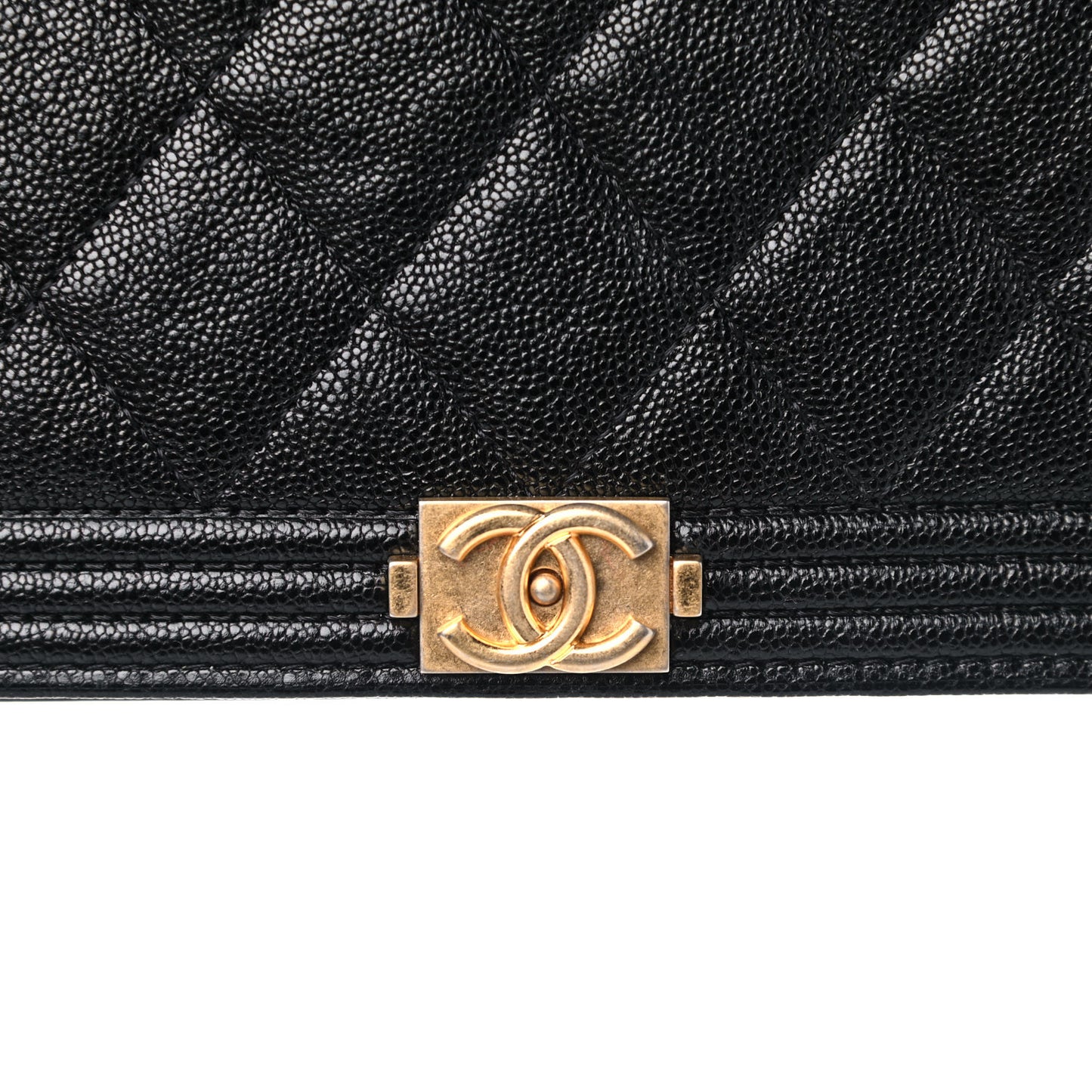 Caviar Quilted Boy Wallet On Chain WOC Black