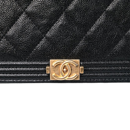 Chanel Caviar Quilted Boy Wallet On Chain WOC Black 9 of 13