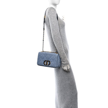 Christian Dior Denim Macrocannage Medium Caro Bag Blue 2 of 11