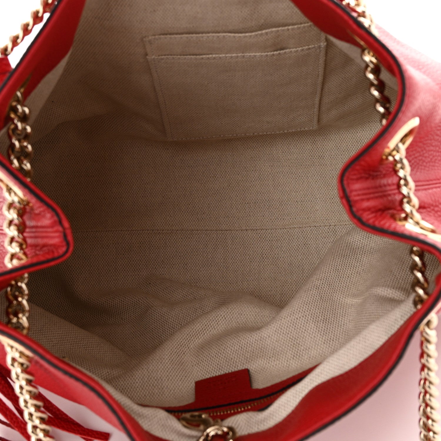 Gucci Cellarius Calfskin Medium Soho Chain Shoulder Bag Red 5 of 10