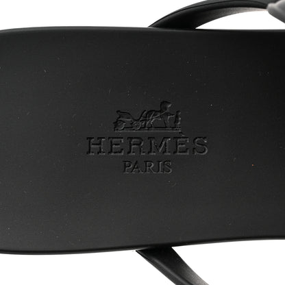 Hermes Rubber Womens Egerie Sandals 40 Black 7 of 9