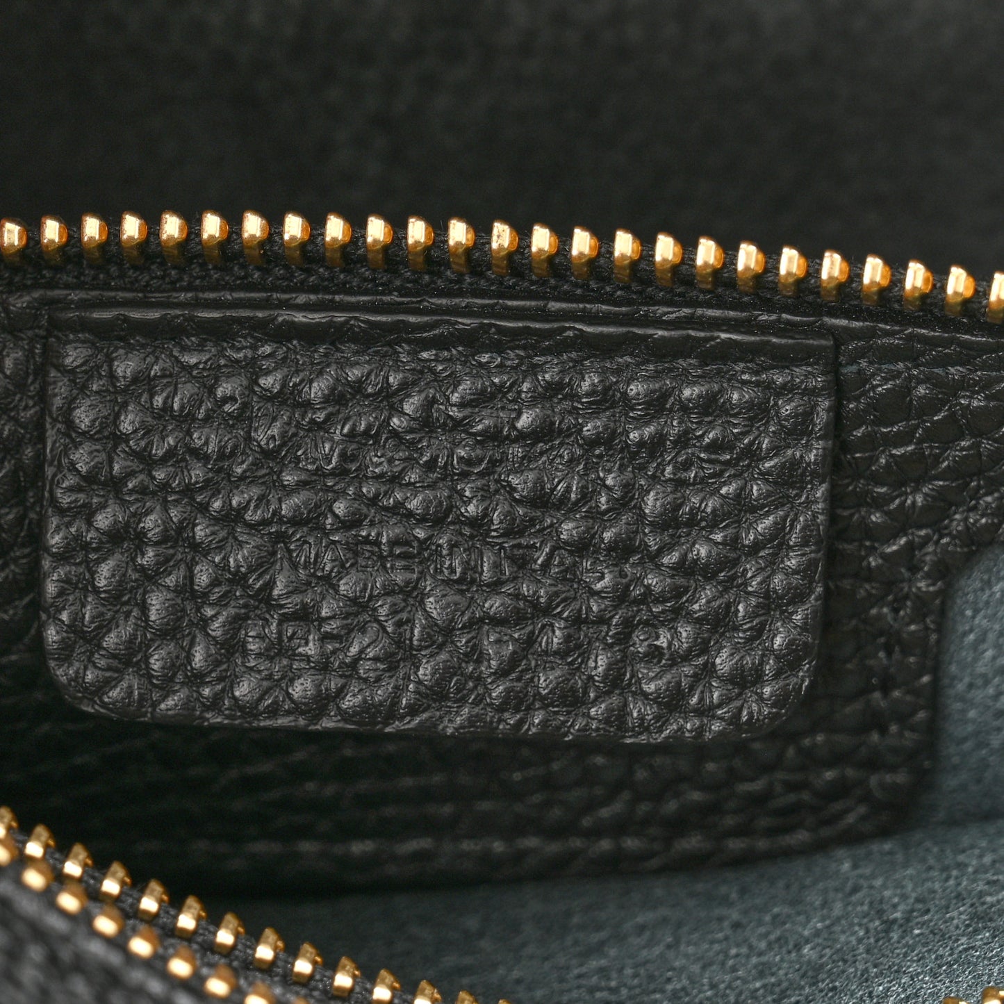 Hammered Calfskin Double Handle Small Amy Tote Black