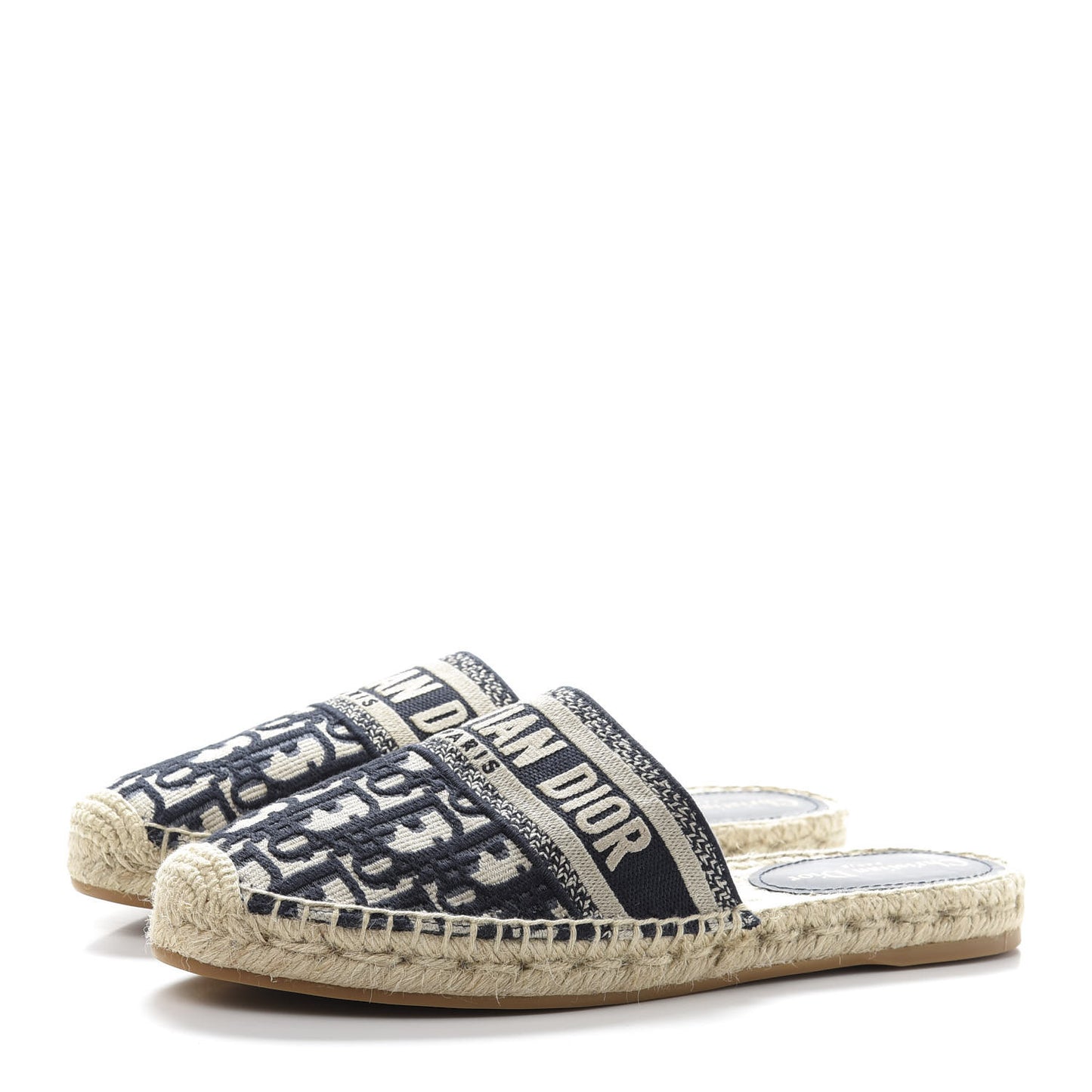 Oblique Embroidered Granville Espadrille 15mm Slippers 39.5 Deep Blue