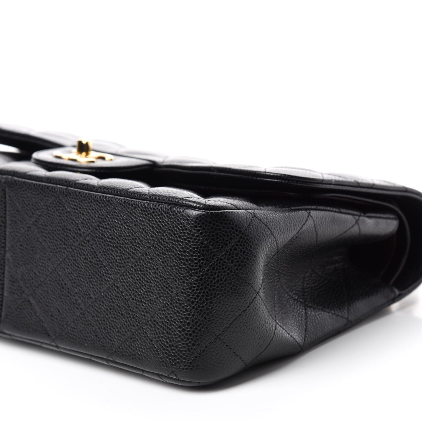 Caviar Quilted Jumbo Double Flap Black