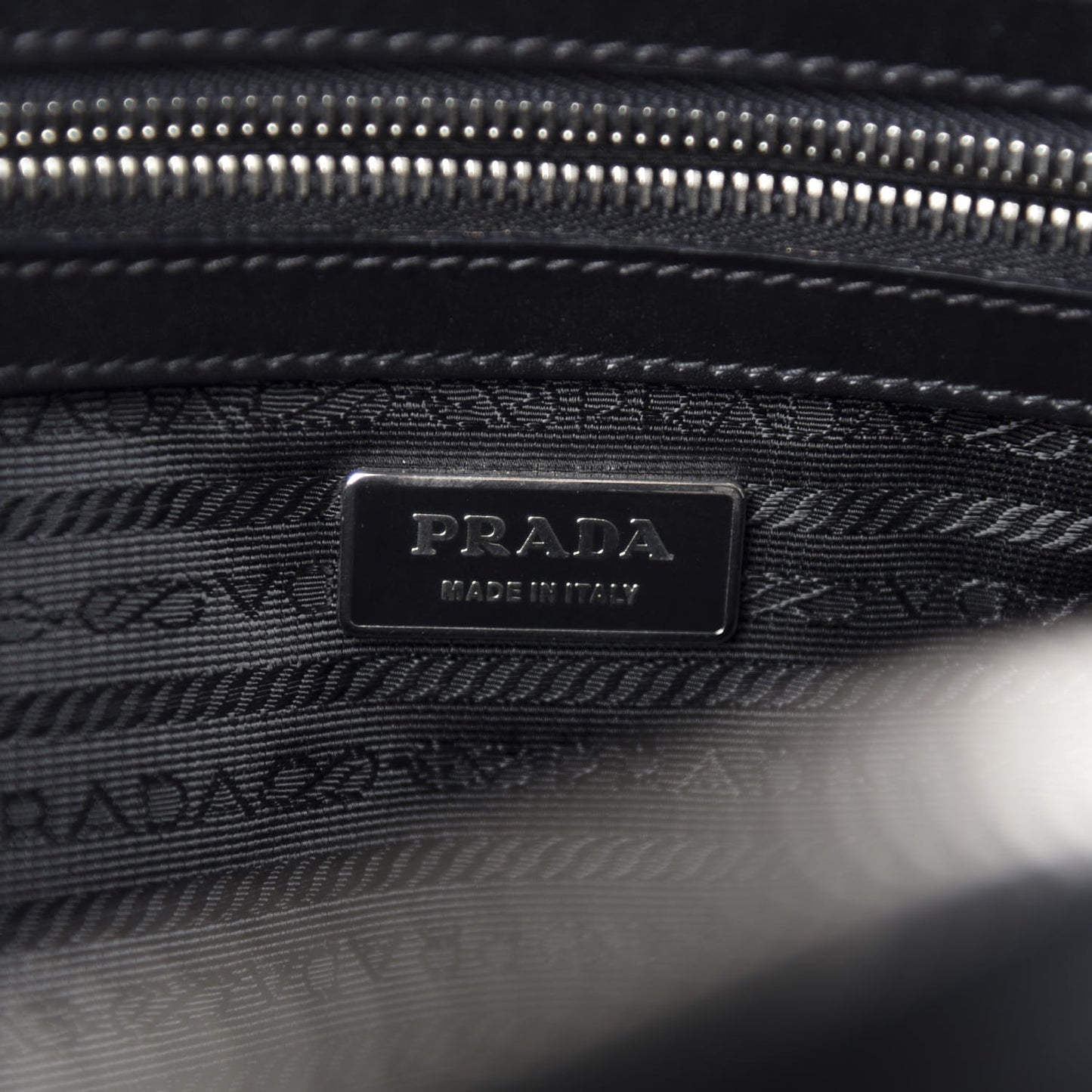 Tessuto Nylon Box Calf Bowling Bag Black