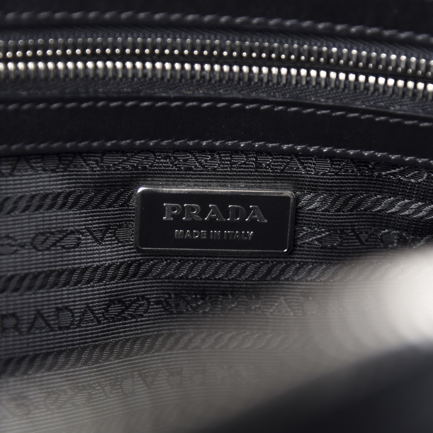Prada Tessuto Nylon Box Calf Bowling Bag Black 9 of 11