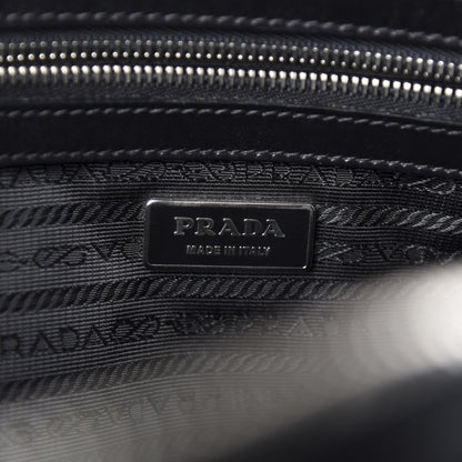 Prada Tessuto Nylon Box Calf Bowling Bag Black 9 of 11