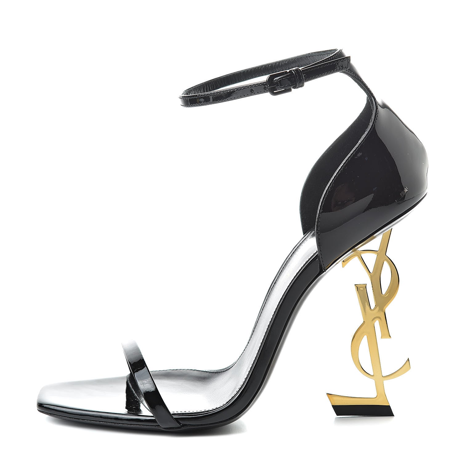 Saint Laurent Patent Opyum 110 Sandals Black 37.5 Black Gold 1 of 8