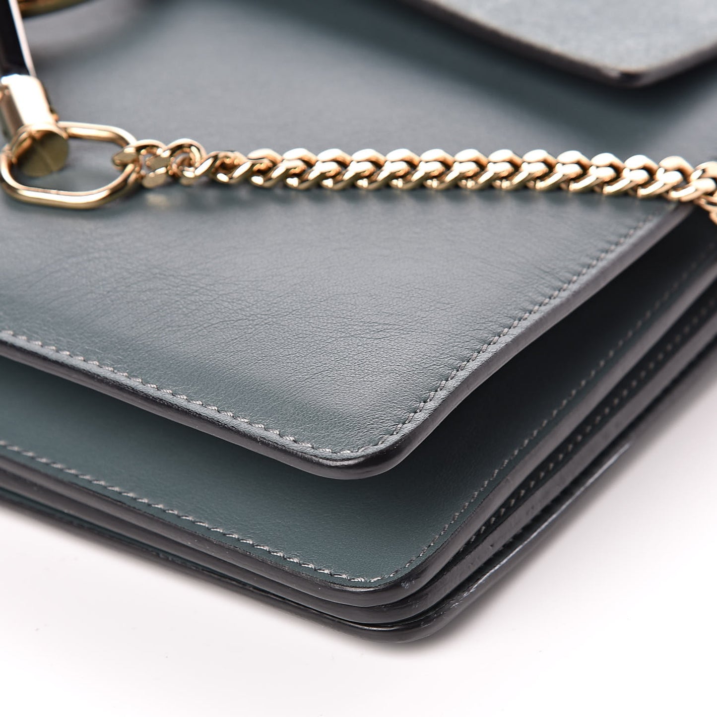 Suede Calfskin Medium Faye Shoulder Bag Cloudy Blue