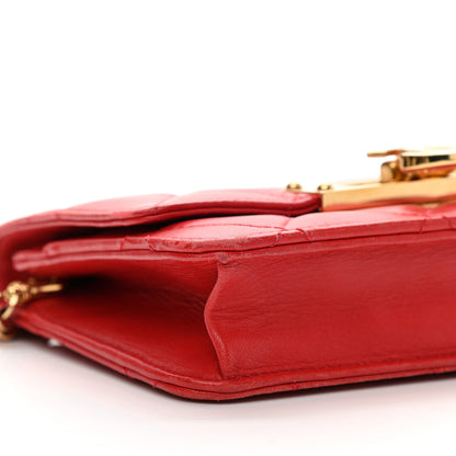 Chanel Lambskin Quilted Golden Class Wallet on Chain WOC Red 9 of 10