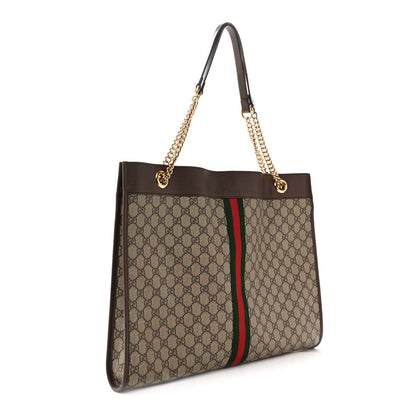 Gucci GG Supreme Monogram Large Rajah Chain Tote Beige New Acero 4 of 15
