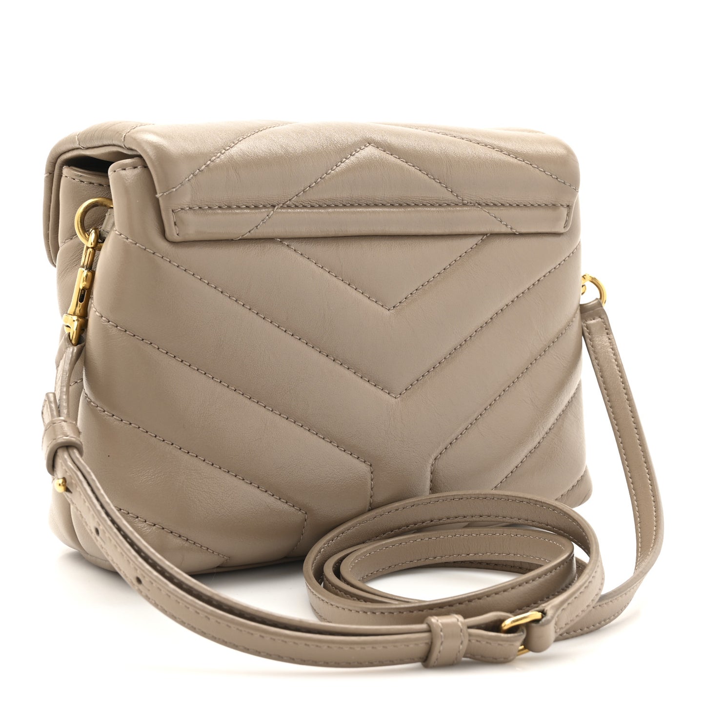 Calfskin Y Quilted Monogram Toy Loulou Crossbody Bag Dark Beige