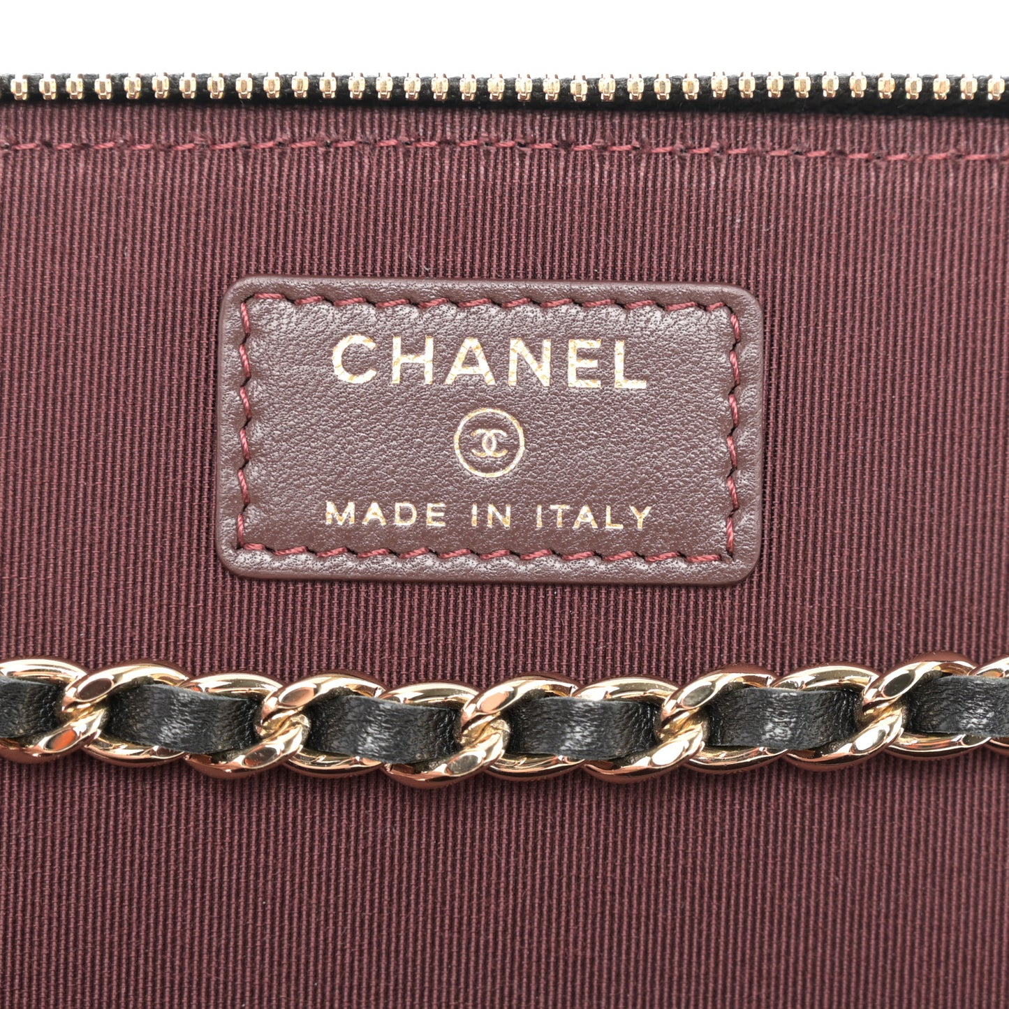 Lambskin Quilted Small Vanity Case With Chain Black