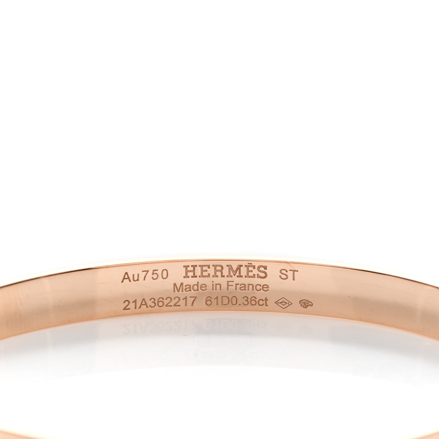 Hermes 18K Rose Gold Diamond PM Kelly Pave Bracelet ST 3 of 3